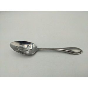 International Stainless Royal Bead SERVING SPOON Cutout Flatwear China 8" Used